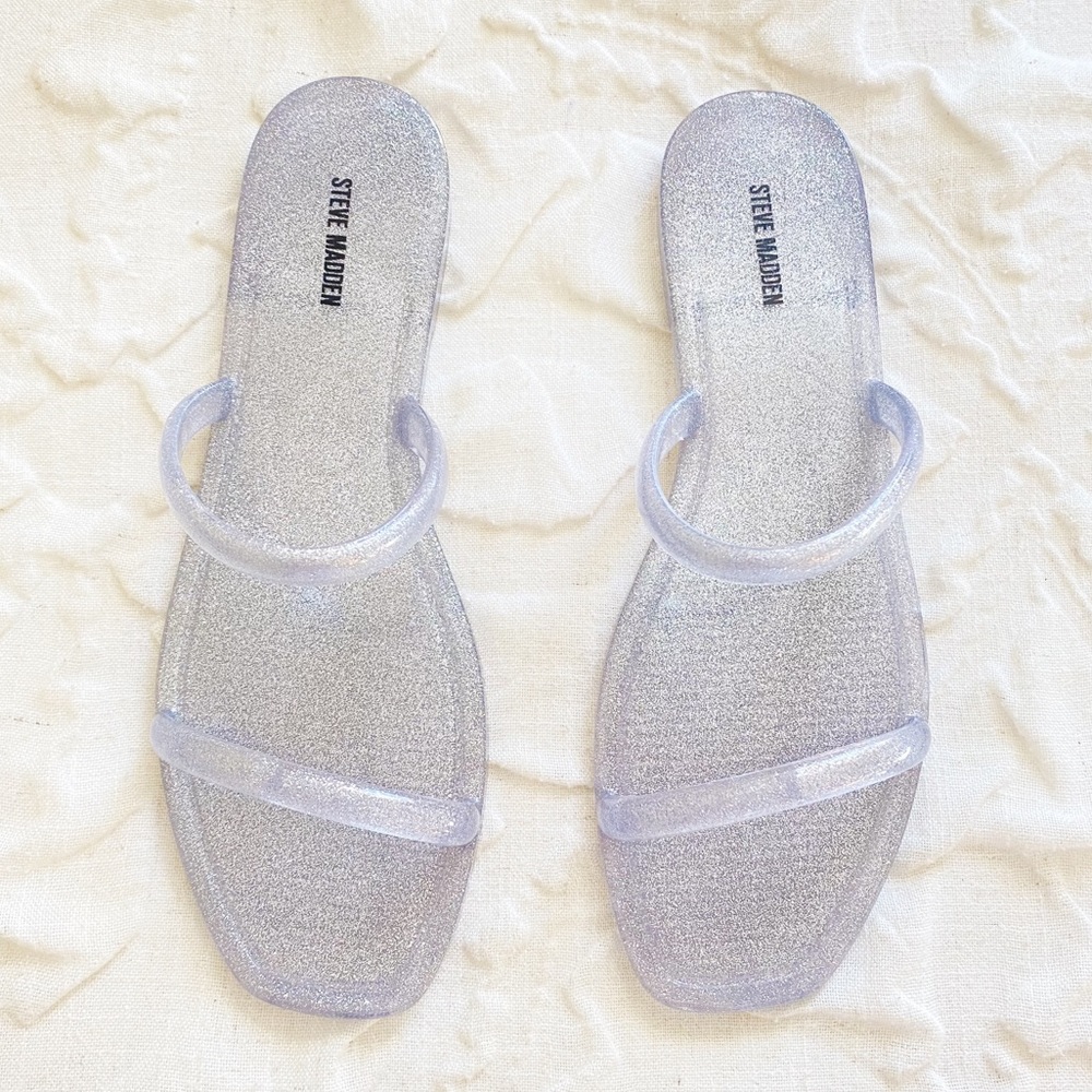Steve Madden Pike Silver Sandals New